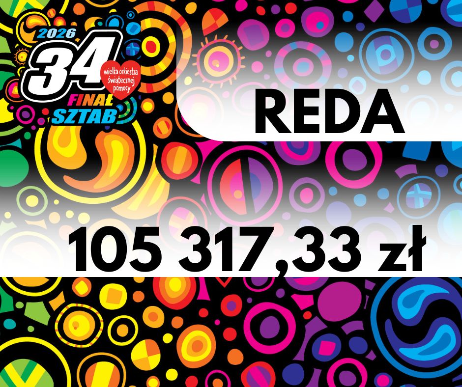 aktualność: Reda zagrała dla WOŚP – ponad 105 tysięcy złotych na „Zdrowe brzuszki naszych dzieci”